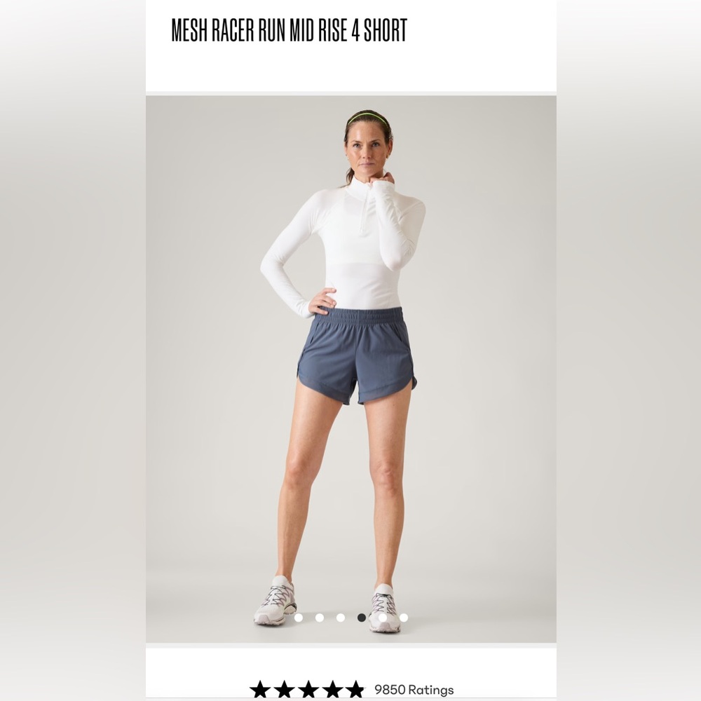 Athleta MESH RACER RUN MID RISE 4 SHORT